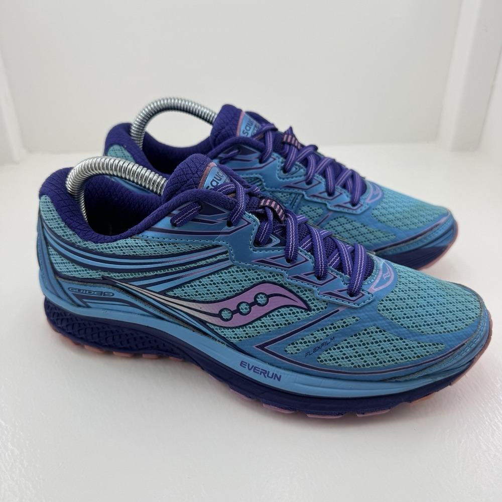 Saucony Guide 9 Womens Size 8 Blue Purple Running Shoes Sneakers S10295-5 Everun - Picture 6 of 13